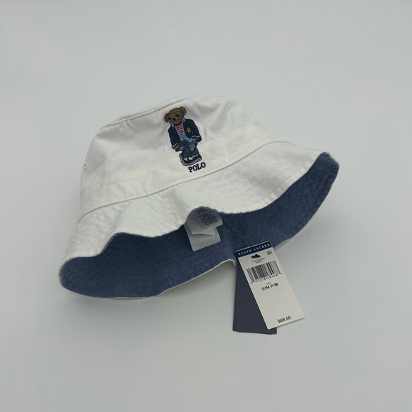 Polo Ralph Lauren Loft Embroidered Cotton-Twill Bucket Hat, S/M, White. - Picture 6 of 9